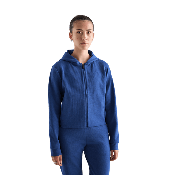 Women's Blue Quartz Drive Cropped Zip-Up Front