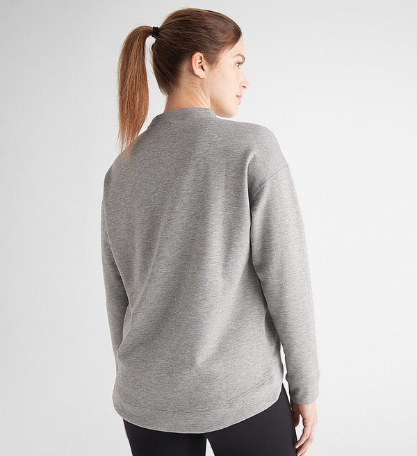 Women's Heather Grey NOBULL Crew Sweatshirt Back Angle