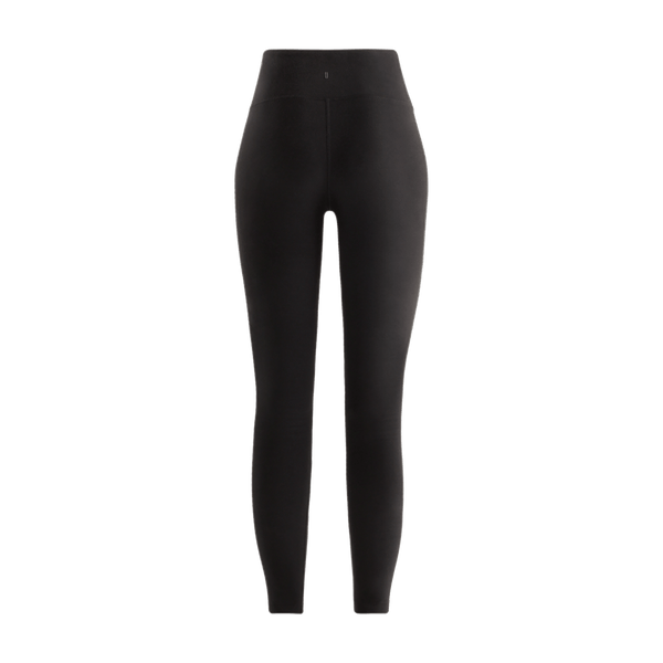 Women's Black High-Rise Matte Tight 25" Back Silhouette Angle.