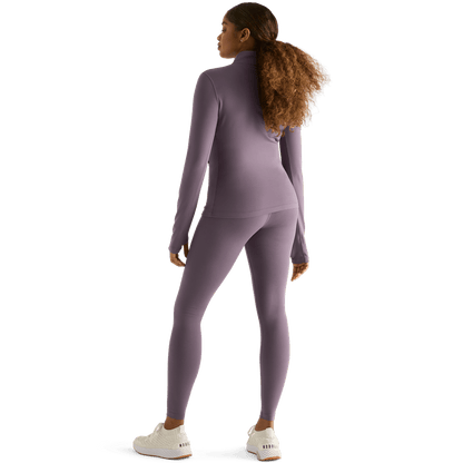 Women's Black Plum High-Rise Matte Tight 28" Back Angle.