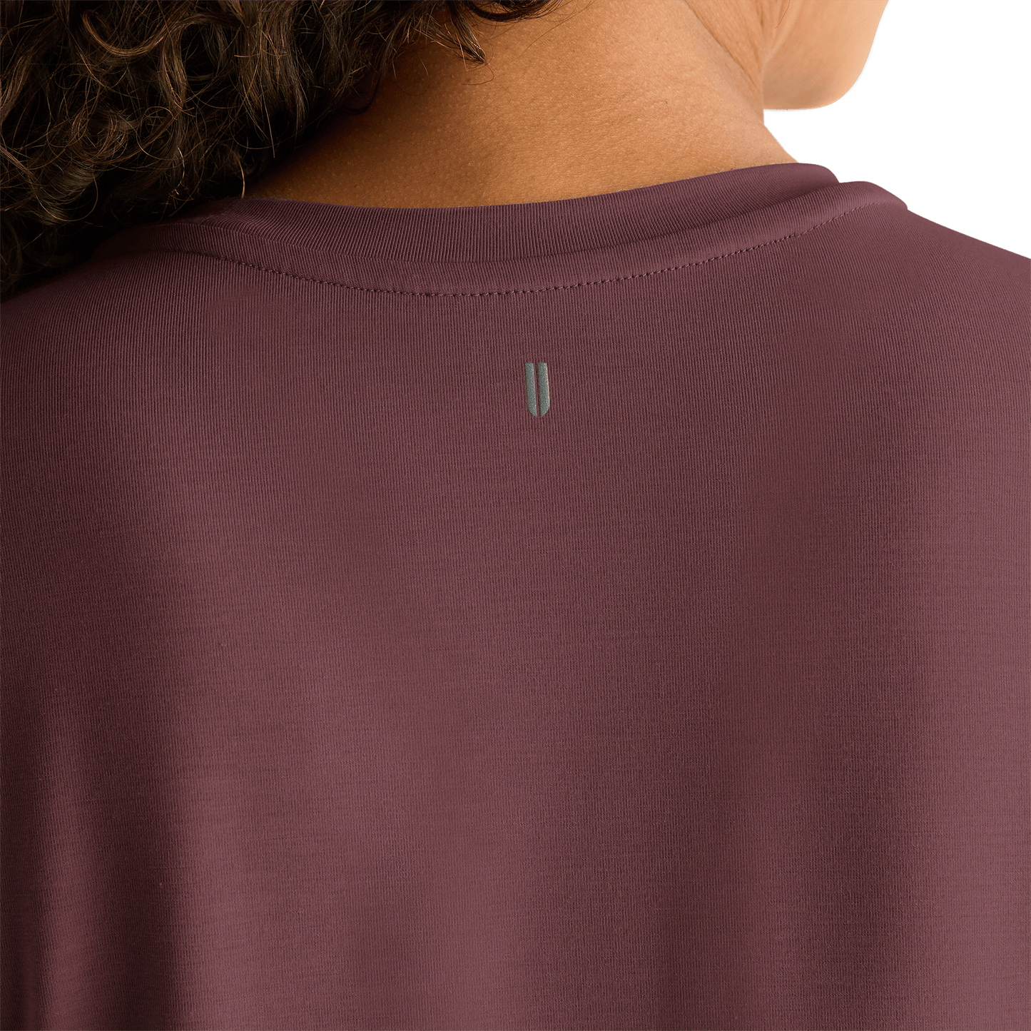Women's Dark Burgundy NOBULL Tee Back Detail Angle.