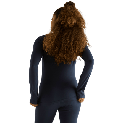 Women's Night Navy Matte Zip-Up Jacket Back Angle.