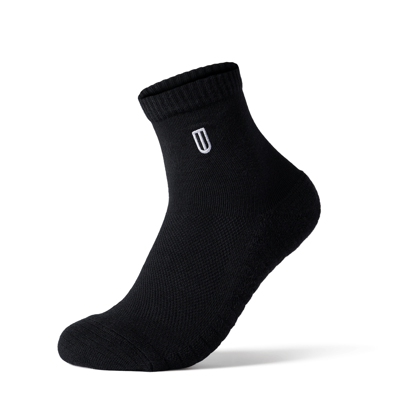 Black Everyday Quarter Crew Sock.