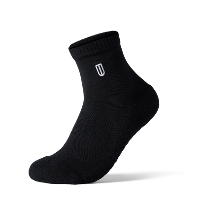 Black Everyday Quarter Crew Sock.