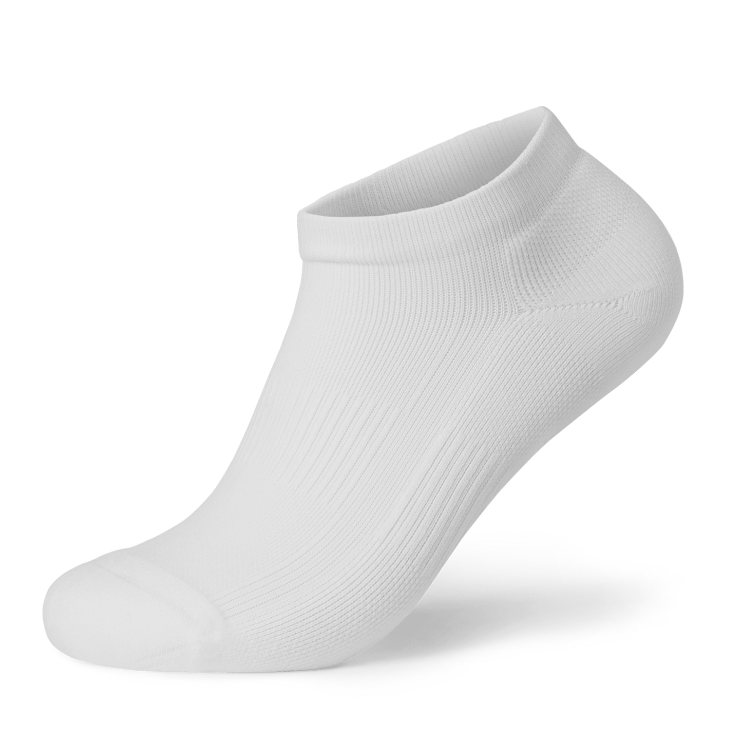 White Low Performance Sock Front Silhouette Angle.