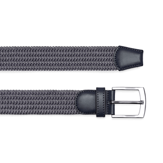 Made to Move Navy Belt Buckle and Woven Detail Angle.