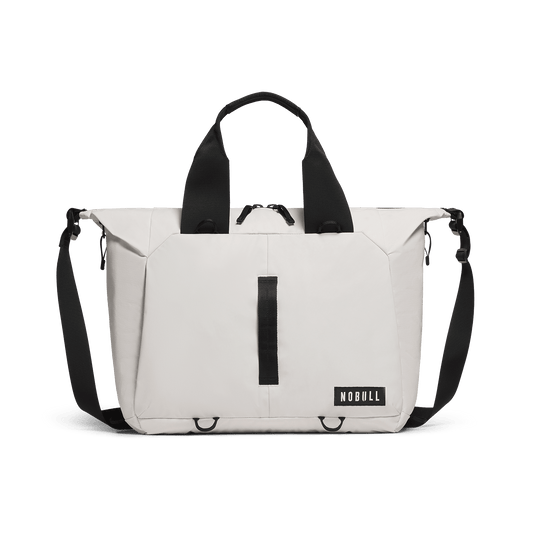 NOBULL White Carryall Tote Front Angle.
