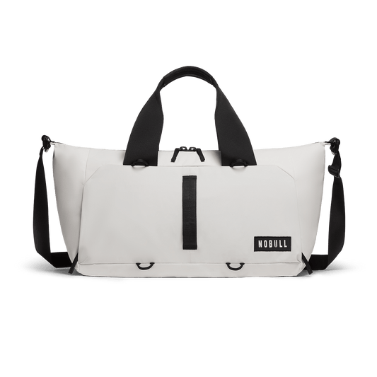 NOBULL White Gym Bag Front Angle.