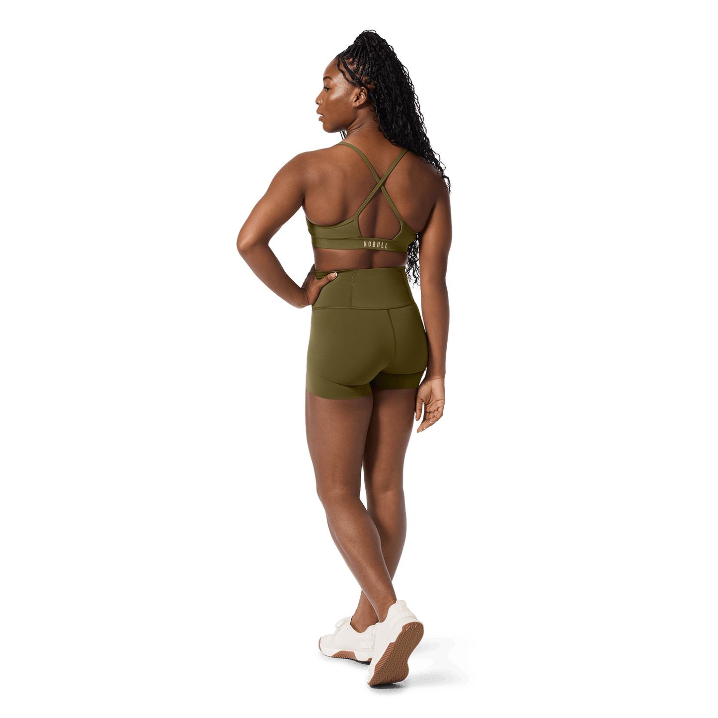 Drive Tactical Green Thin Strap Bra  Back Full Body Angle.
