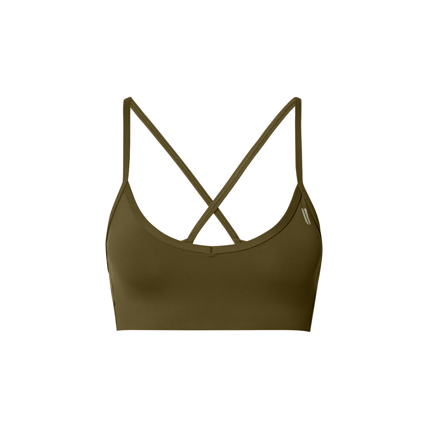 Drive Tactical Green Thin Strap Bra Front Silhouette Angle.