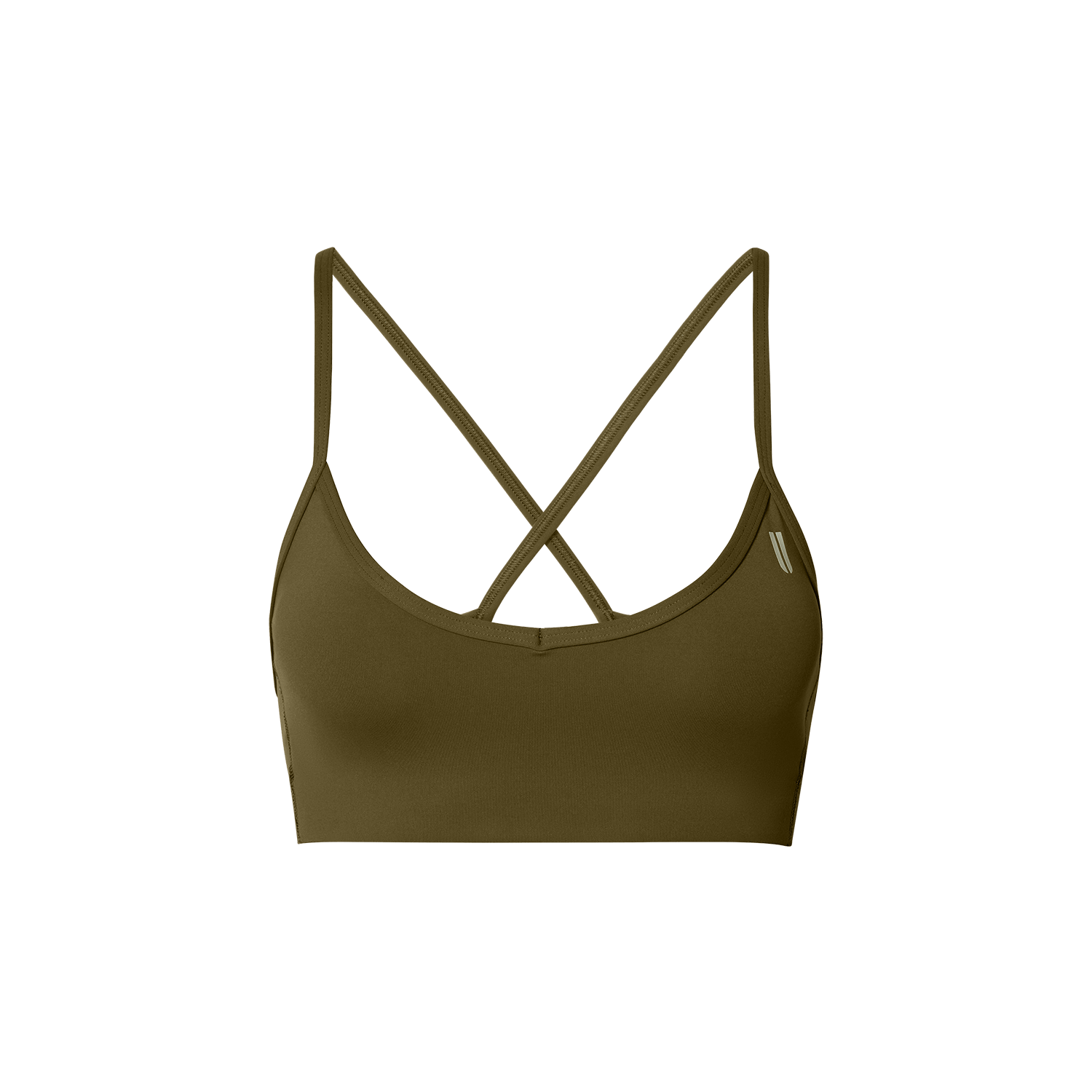 Drive Tactical Green Thin Strap Bra Front Silhouette Angle.