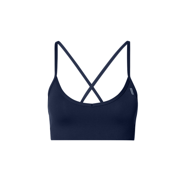 Drive Night Navy Thin Strap Bra Front Silhouette Angle.