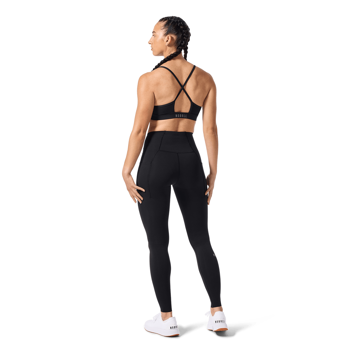 Drive Black Thin Strap Bra Back Full Body Angle.