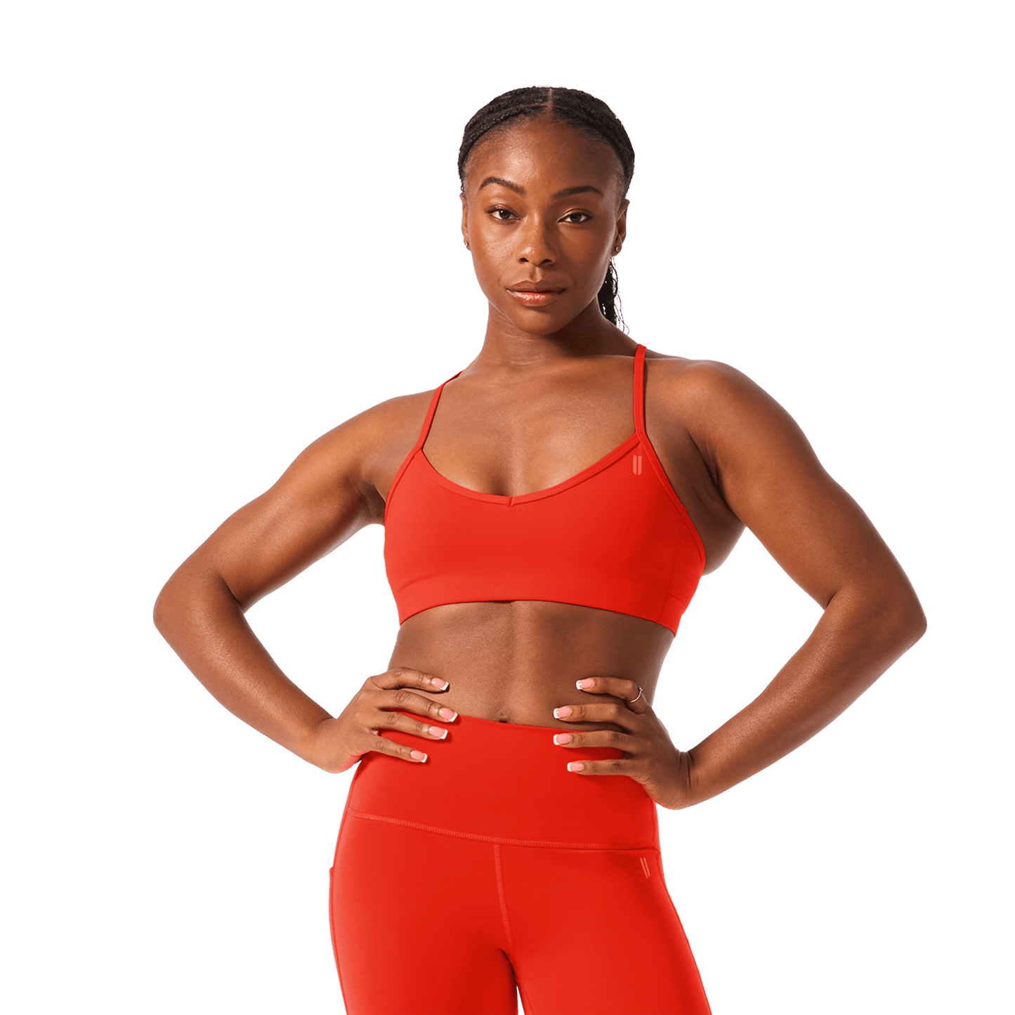 Women's Cayenne Drive Thin Strap Bra Front Upper Body Angle.