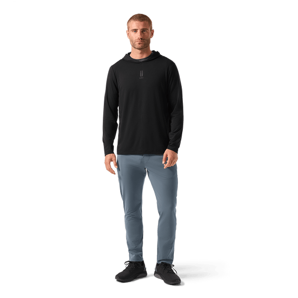 Men's NOBULL Public Rec Black Adapt Hoodie Front Full Body Angle.
