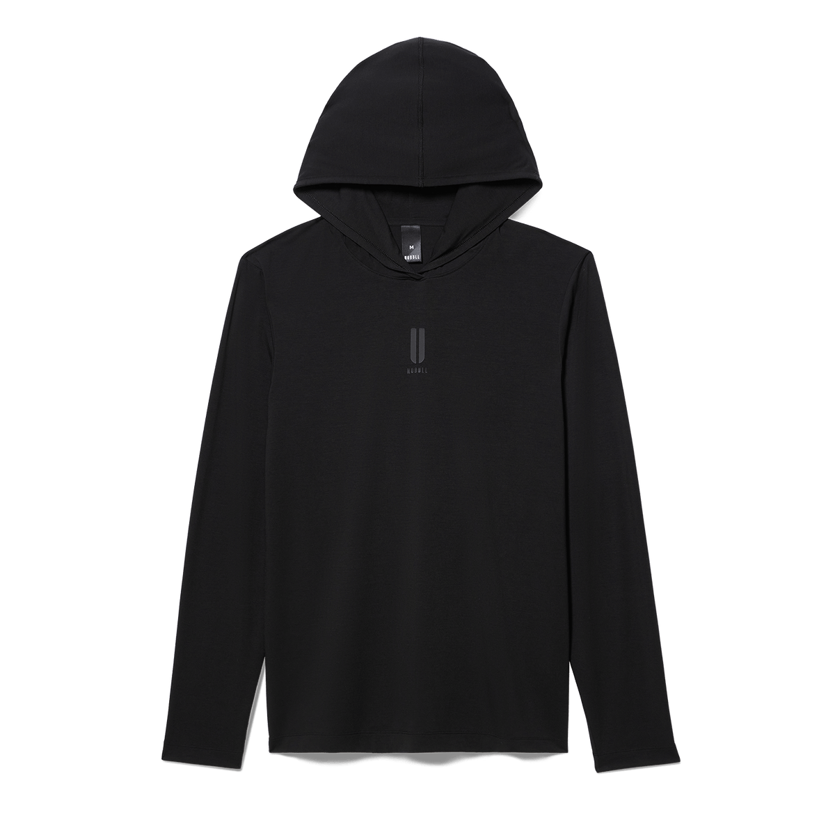 Men's NOBULL Public Rec Black Adapt Hoodie Flat Lay Angle.