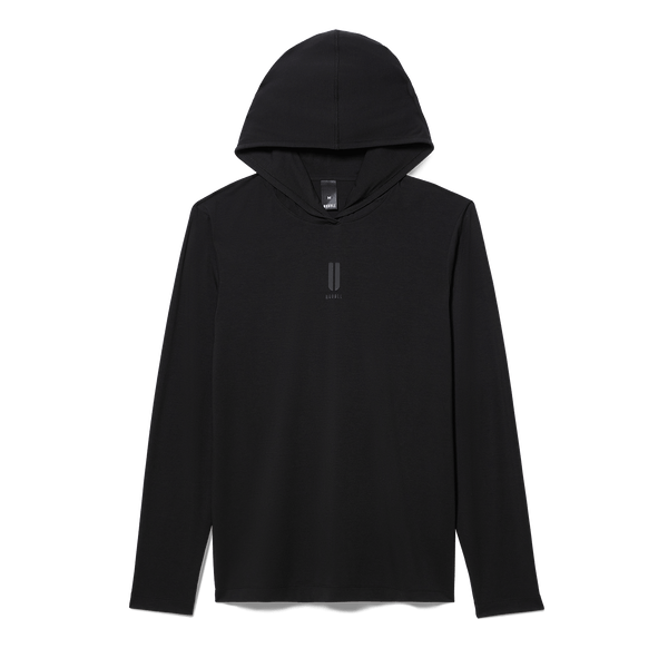 Men's NOBULL Public Rec Black Adapt Hoodie Flat Lay Angle.