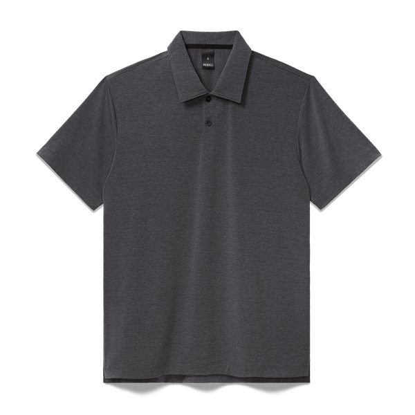 Men's Charcoal Heather Public Rec Adapt Polo Flat Lay Angle.