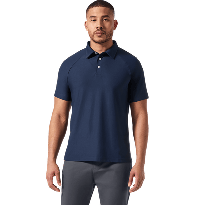 Navy Men's Public Rec Adapt Polo Front On Body Angle.