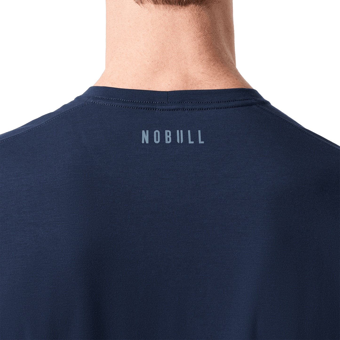 Navy Public Rec Adapt Tee Back Logo Detail Angle.