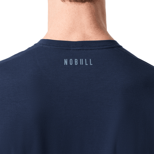 Navy Public Rec Adapt Tee Back Logo Detail Angle.