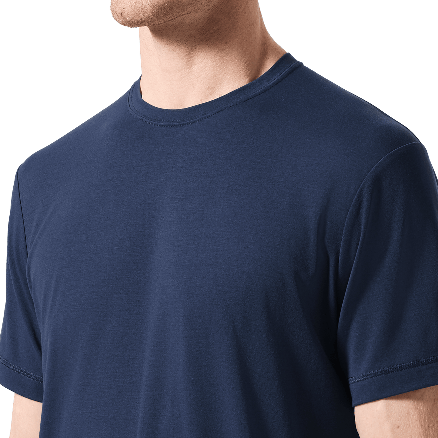 Navy Public Rec Adapt Tee Front Detail Angle.