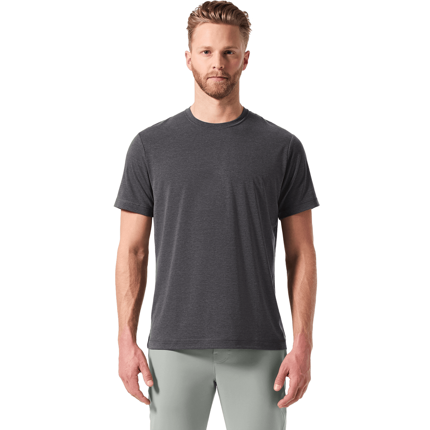 Charcoal Heather Men's Public Rec Front On Body Angle.