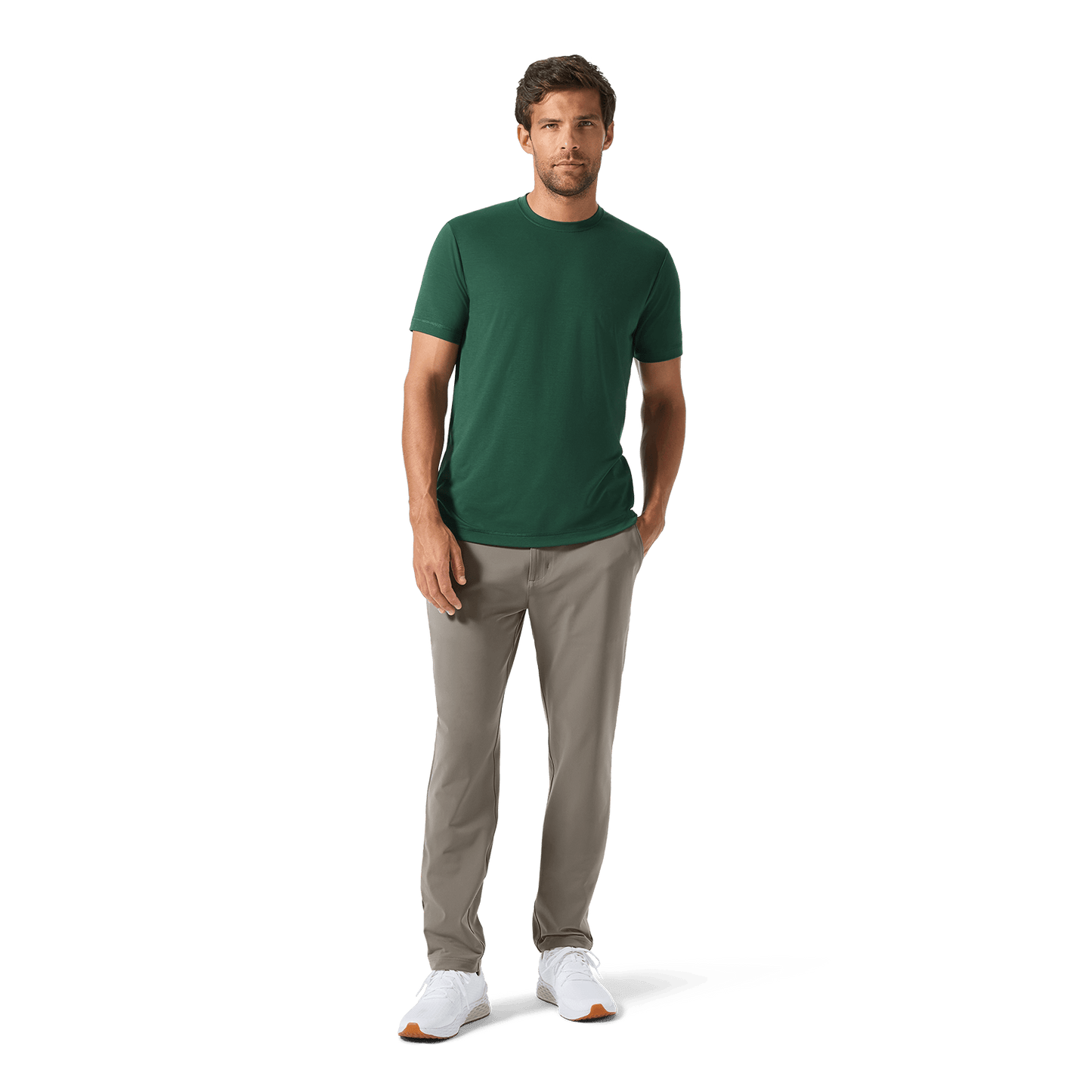 Men's Pineneedle NOBULL x Public Rec Adapt Tee Front Full Body Angle.