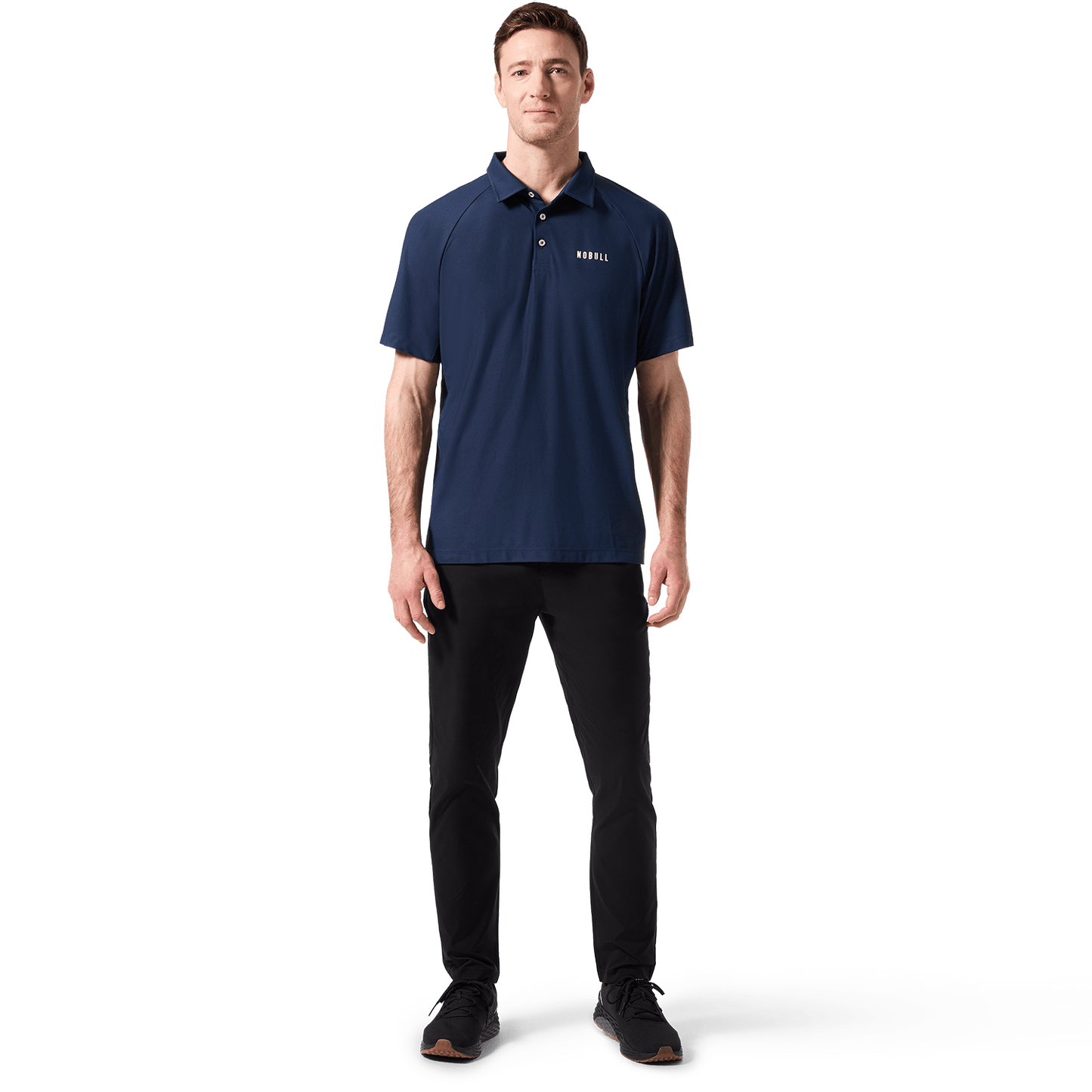 Navy Public Rec All Fore It Polo Front Full Body Angle.
