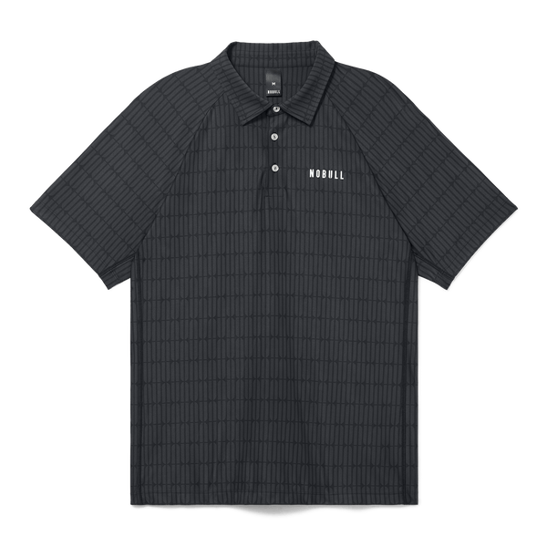 Black U Repeat All Fore It Polo Flat Lay Angle.
