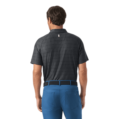 Black U Repeat All Fore It Polo Back Waist Up Angle.