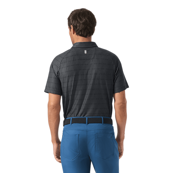 Black U Repeat All Fore It Polo Back Waist Up Angle.