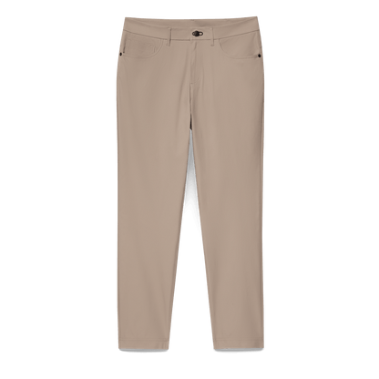 Sand Public Rec Men's Dealmaker 5-Pocket Pant Flat Lay Angle.
