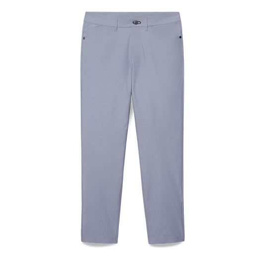 Heather Chambray Public Rec Men's Dealmaker 5-Pocket Pant Flat Lay Angle.