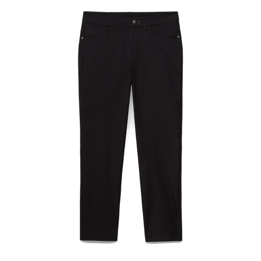 Black Public Rec Men's Dealmaker 5-Pocket Pant Flat Lay Angle.
