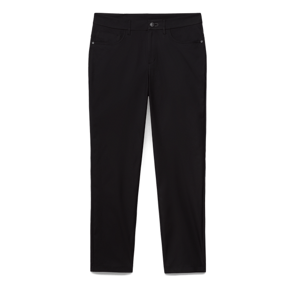 Black Public Rec Men's Dealmaker 5-Pocket Pant Flat Lay Angle.