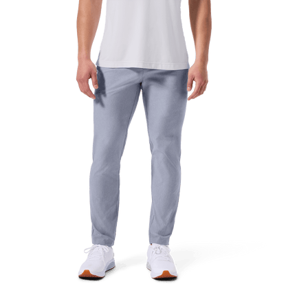 Heather Chambray Public Rec Men's Dealmaker 5-Pocket Pant Lower Body Angle.