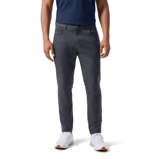 Slate Public Rec Men's Dealmaker 5-Pocket Pant Front Lower Body Angle.