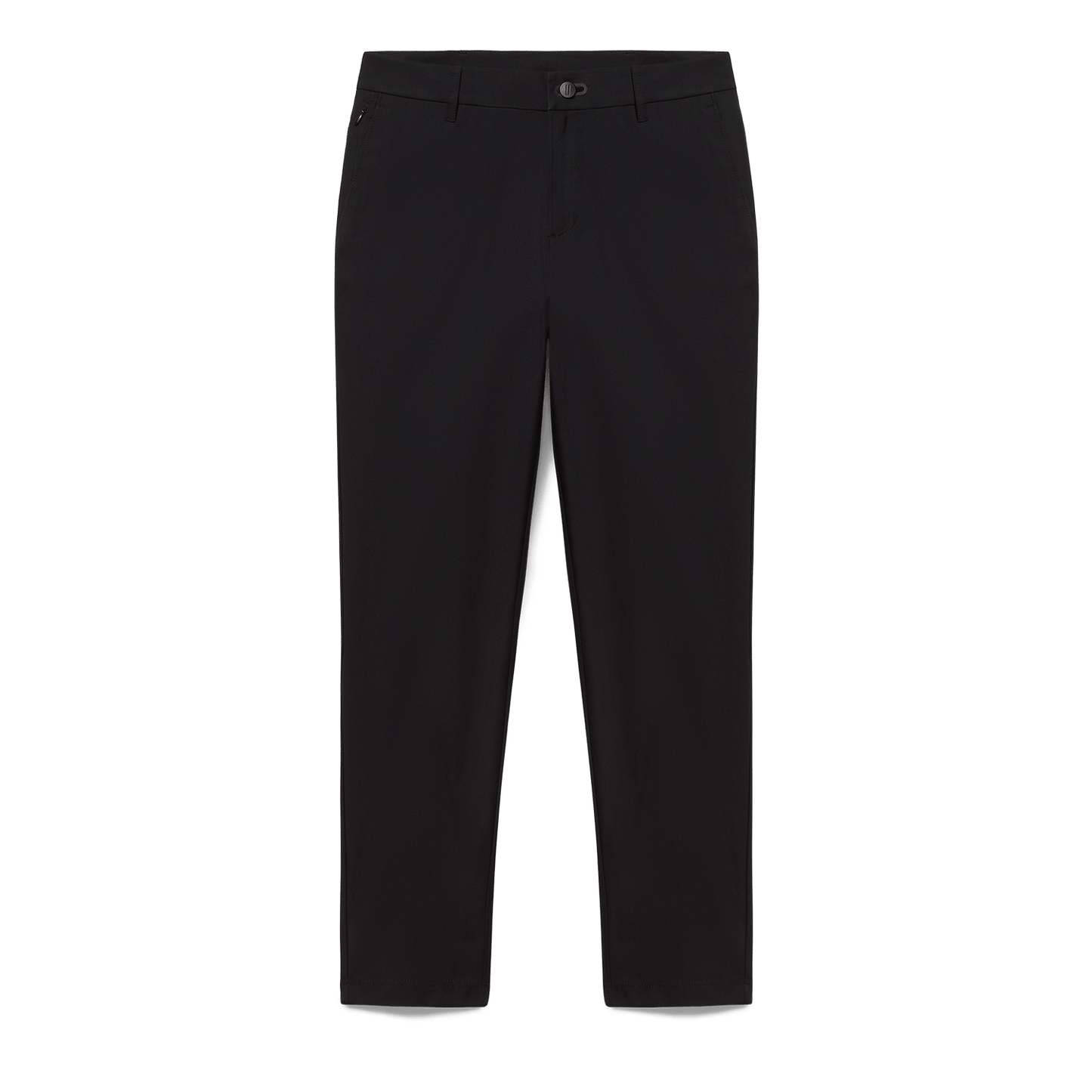 Black Men's Public Rec Dealmaker Chino+ Pants Flat Lay Angle.