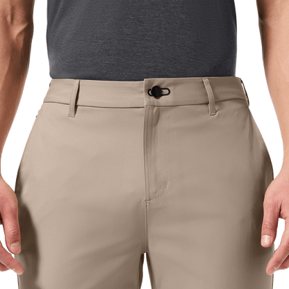Sand Public Rec Men's Dealmaker Chino+ Pants Front Detail Angle.