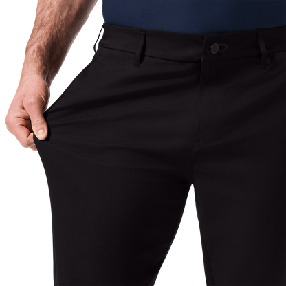 Black Men's Public Rec Dealmaker Chino+ Pants Stretch Detail Angle.