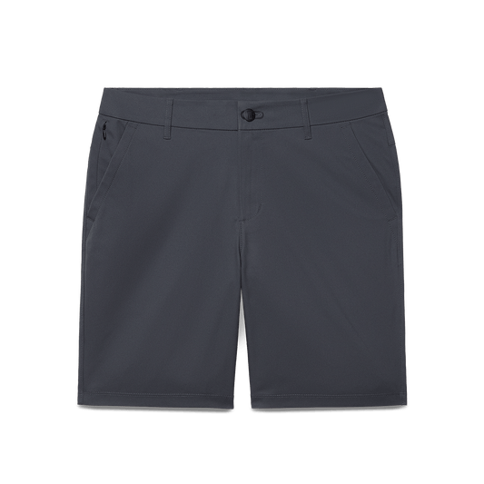 Slate Men's Dealmaker Chino+ Short Flat Lay Angle.