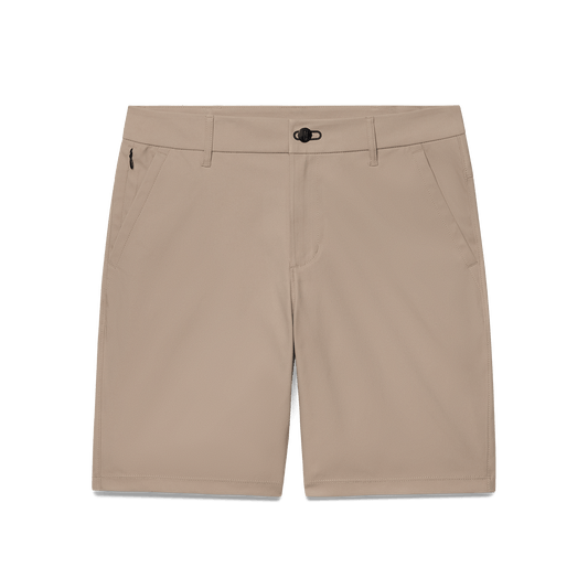 Sand Dealmaker Chino+ Short Flat Lay Angle.