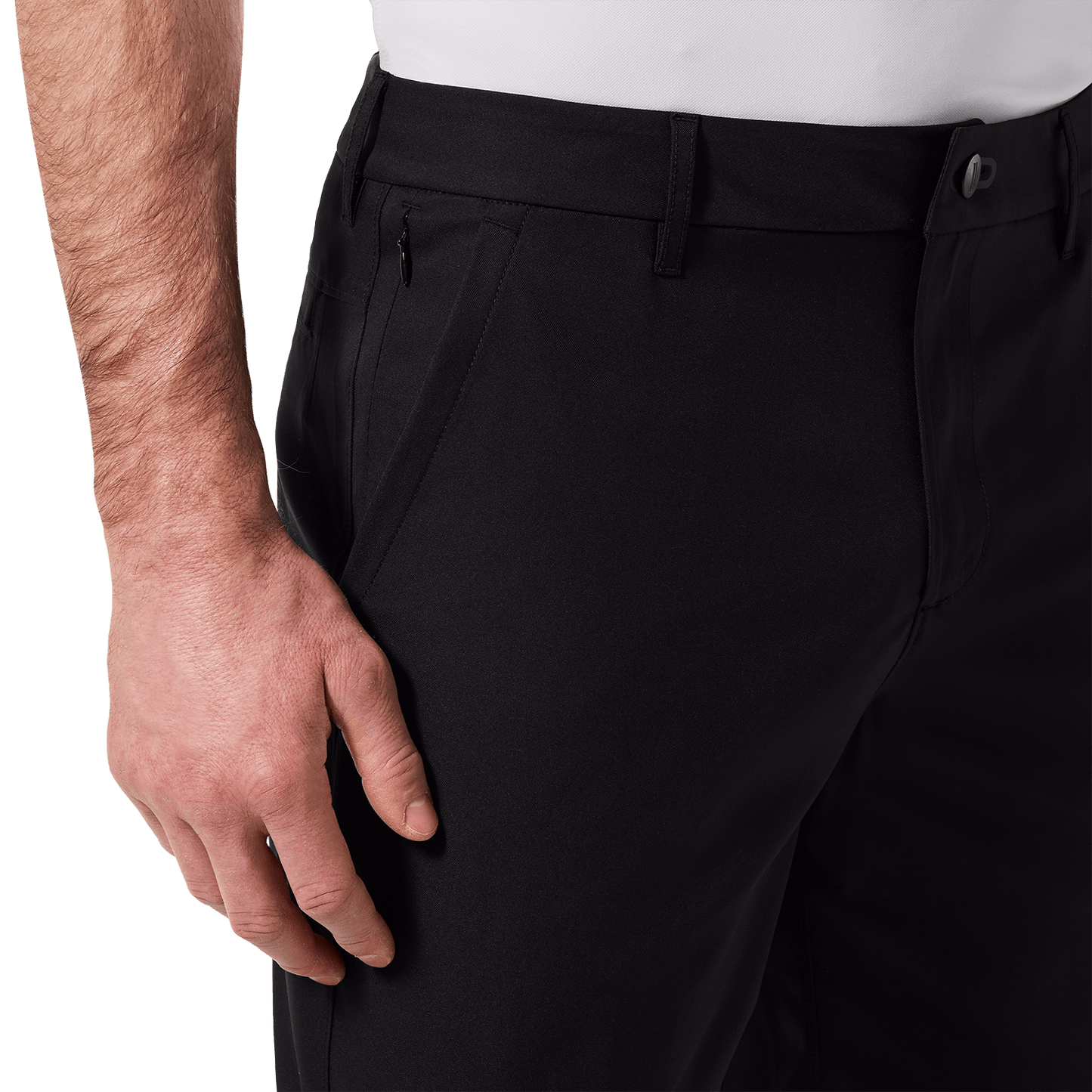 Black Public Rec Dealmaker Chino+ Short Pocket Detail Angle.