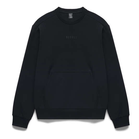 Men's Black NOBULL Elements Crew Flat Lay Angle.