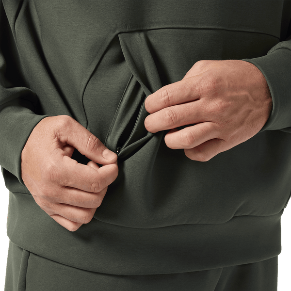 Men's Dark Army NOBULL Elements Hoodie Pocket Detail Angle.