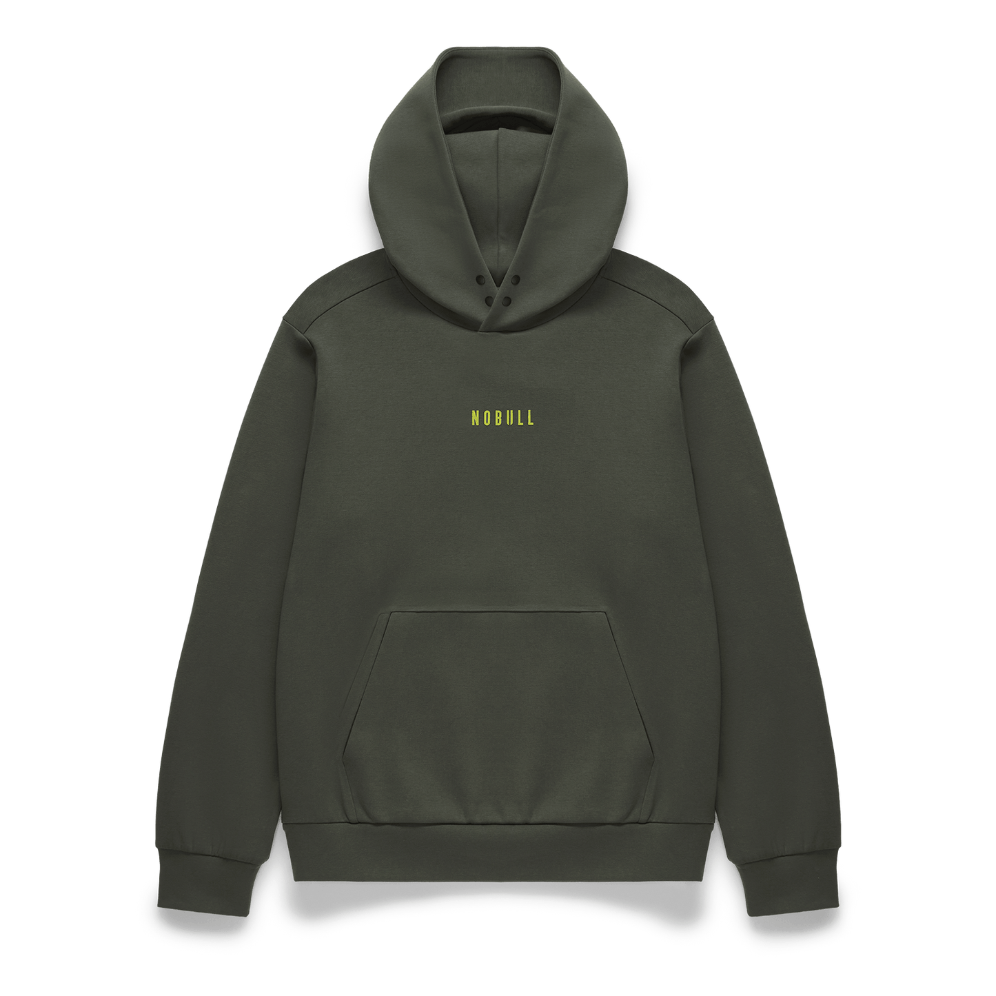 Men's Dark Army NOBULL Elements Hoodie Flat Lay Angle.