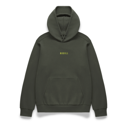 Men's Dark Army NOBULL Elements Hoodie Flat Lay Angle.