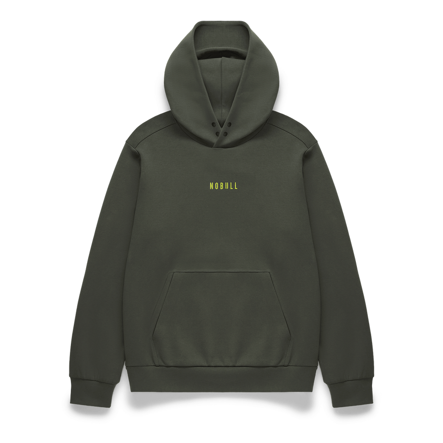 Men's Dark Army NOBULL Elements Hoodie Flat Lay Angle.