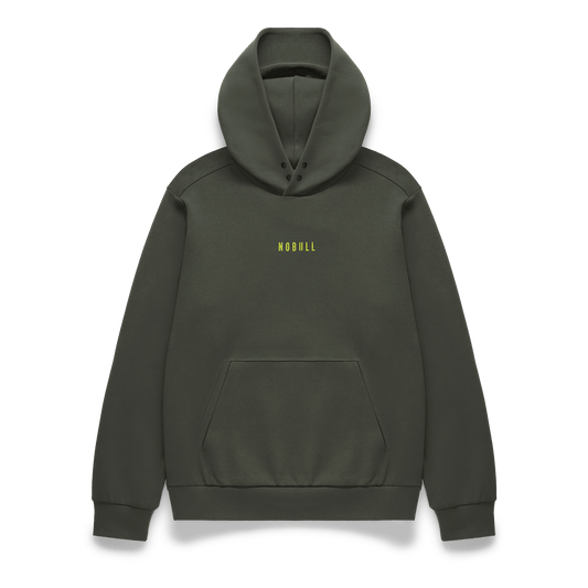 Men's Dark Army NOBULL Elements Hoodie Flat Lay Angle.